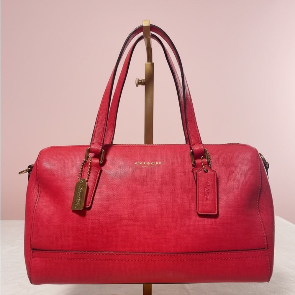 ‼️ SPRING SALE Coach Y2K Mini Satchel in Vibrant Hot Pink/Red Saffiano Leather - Picture 3 of 17